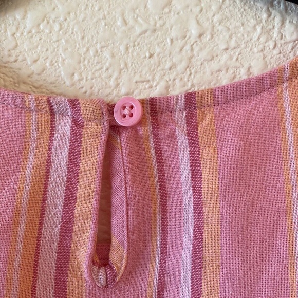 Gap Kids Girls XL (12) Colorful Striped Bow Sleeve Dress Linen Rayon Blend NWT - Picture 7 of 8